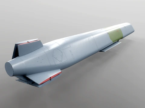 Kh-101 Cruise Missile - PBR Game Ready Subdividable 3D Model