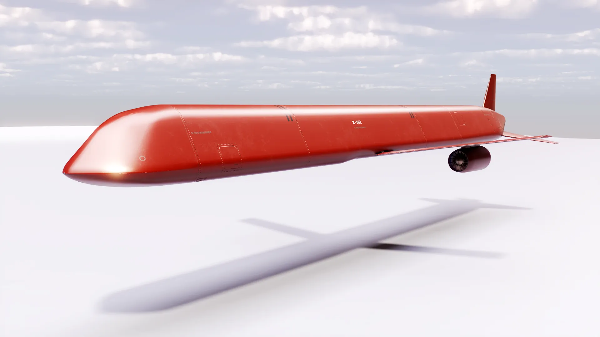 Kh-101 Cruise Missile - PBR Red 3D Model .c4d .max .obj .3ds .fbx .stl .blend