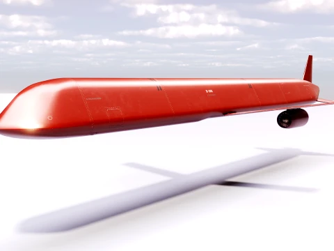 Kh-101 Cruise Missile - PBR Red 3D Model