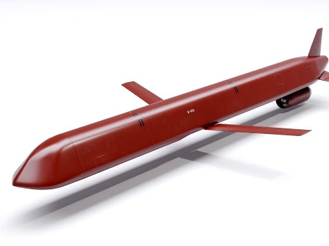 Kh-101 Cruise Missile - PBR Red 3D Model