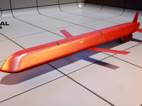 Kh-101 Cruise Missile - PBR Red 3D Model