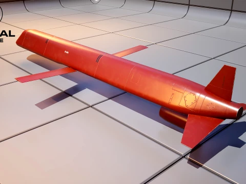 Kh-101 Cruise Missile - PBR Red 3D Model