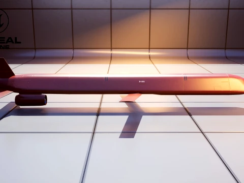 Kh-101 Cruise Missile - PBR Red 3D Model