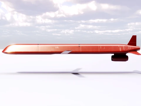 Kh-101 Cruise Missile - PBR Red 3D Model