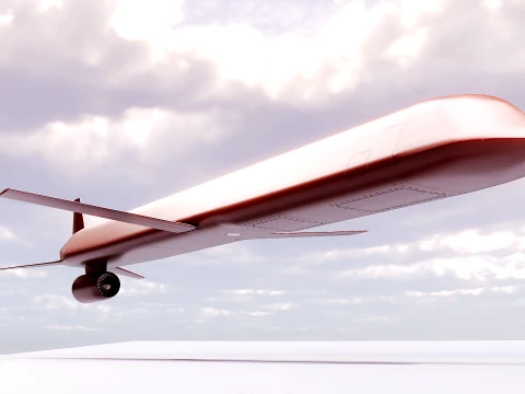 Kh-101 Cruise Missile - PBR Red 3D Model