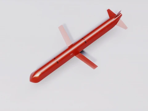 Kh-101 Cruise Missile - PBR Red 3D Model