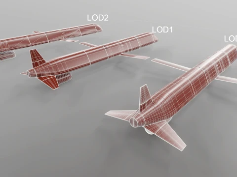 Kh-101 Cruise Missile - PBR Red 3D Model