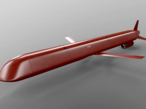 Kh-101 Cruise Missile - PBR Red 3D Model