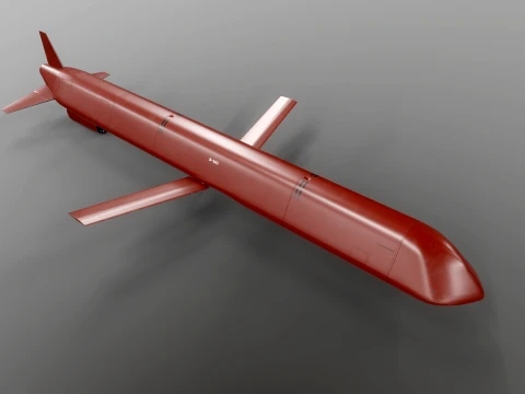 Kh-101 Cruise Missile - PBR Red 3D Model