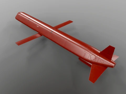 Kh-101 Cruise Missile - PBR Red 3D Model
