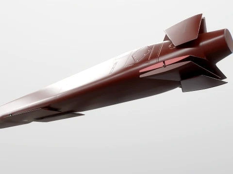 Kh-101 Cruise Missile - PBR Red 3D Model