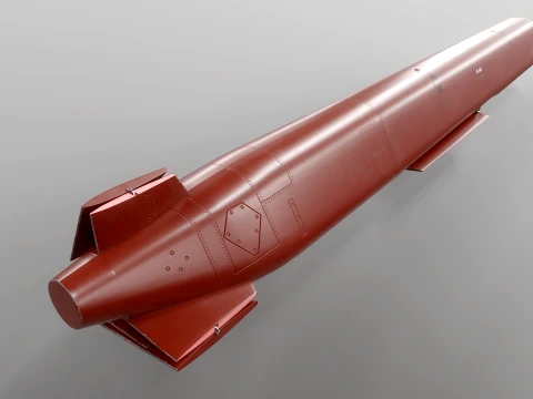 Kh-101 Cruise Missile - PBR Red 3D Model