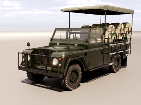 Classic Safari Tour Vehicle 4x4 - PBR 3D Model