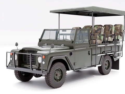 Classic Safari Tour Vehicle 4x4 - PBR 3D Model