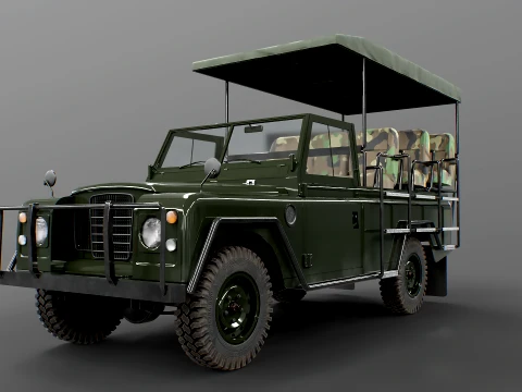 Classic Safari Tour Vehicle 4x4 - PBR 3D Model