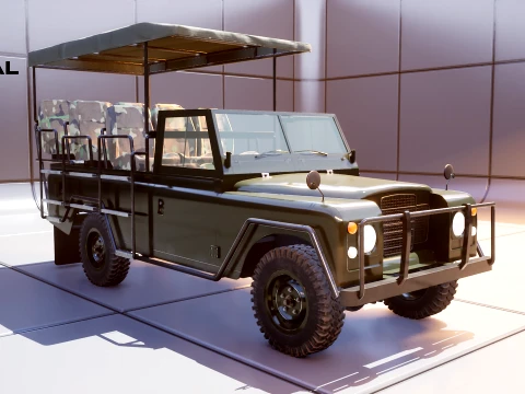 Classic Safari Tour Vehicle 4x4 - PBR 3D Model
