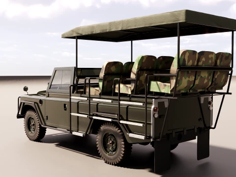 Classic Safari Tour Vehicle 4x4 - PBR 3D Model