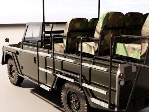 Classic Safari Tour Vehicle 4x4 - PBR 3D Model