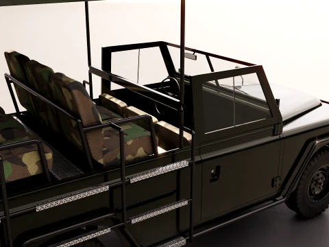 Classic Safari Tour Vehicle 4x4 - PBR 3D Model