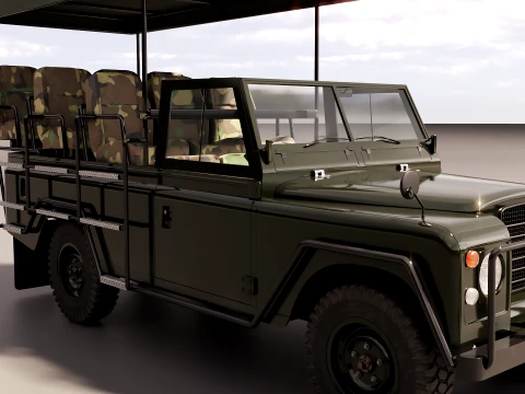 Classic Safari Tour Vehicle 4x4 - PBR 3D Model