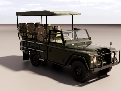 Classic Safari Tour Vehicle 4x4 - PBR 3D Model