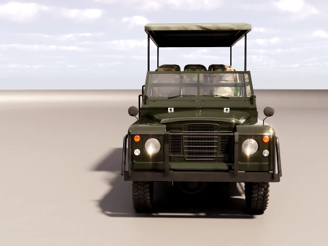 Classic Safari Tour Vehicle 4x4 - PBR 3D Model