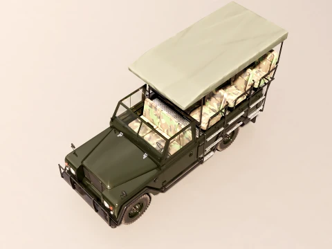 Classic Safari Tour Vehicle 4x4 - PBR 3D Model