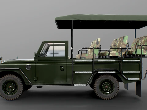 Classic Safari Tour Vehicle 4x4 - PBR 3D Model