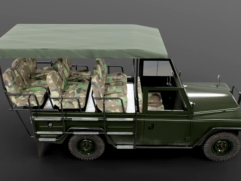 Classic Safari Tour Vehicle 4x4 - PBR 3D Model
