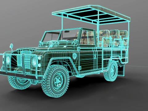 Classic Safari Tour Vehicle 4x4 - PBR 3D Model