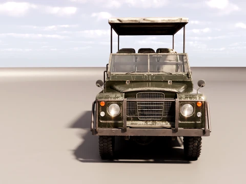 Classic Safari Tour Vehicle 4x4 - PBR Worn 3D Model