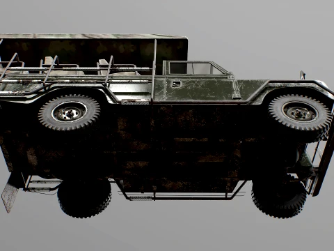 Classic Safari Tour Vehicle 4x4 - PBR Worn 3D Model