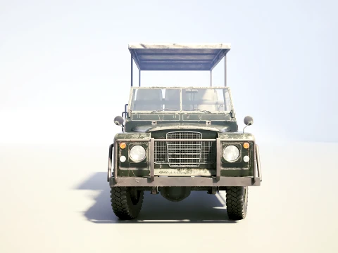 Classic Safari Tour Vehicle 4x4 - PBR Worn Low 3D Model