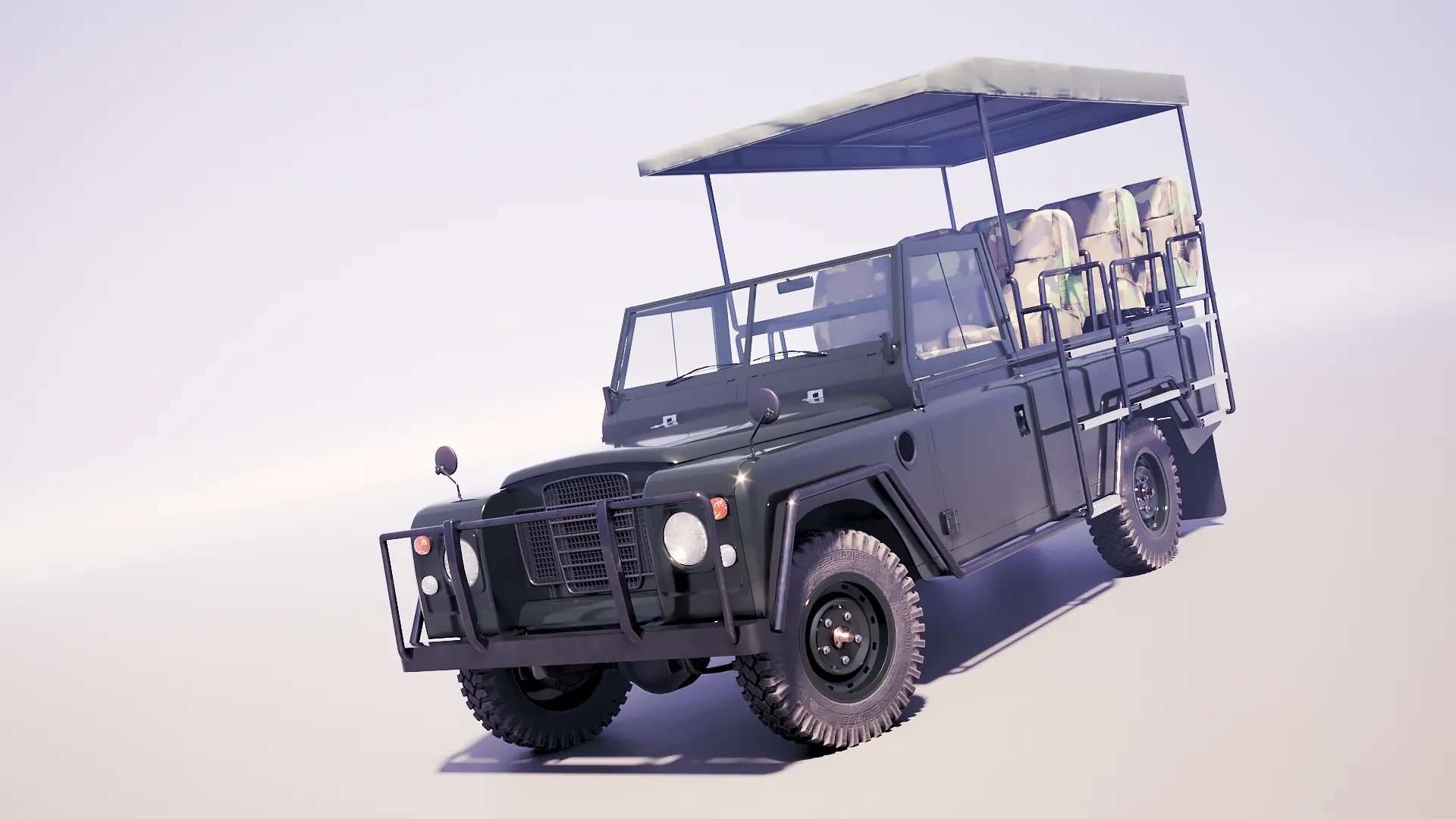 Classic Safari Tour Vehicle 4x4 3D Model .c4d .max .obj .3ds .fbx .stl .blend 