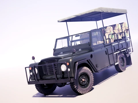 Classic Safari Tour Vehicle 4x4 3D Model