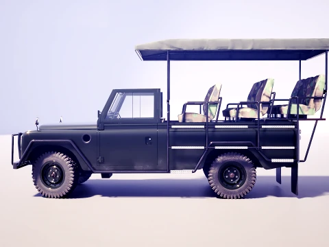 Classic Safari Tour Vehicle 4x4 3D Model