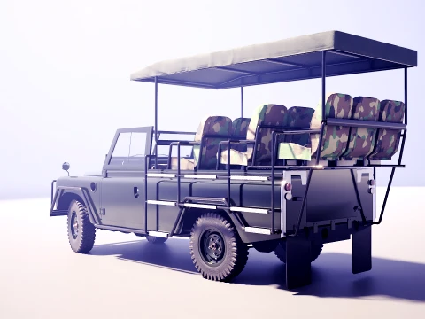 Classic Safari Tour Vehicle 4x4 3D Model