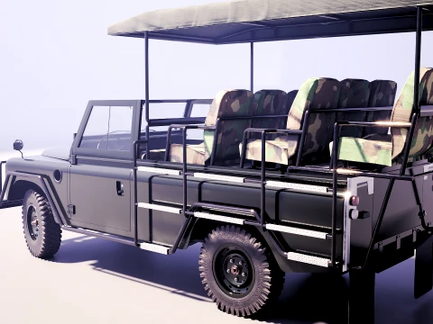Classic Safari Tour Vehicle 4x4 3D Model