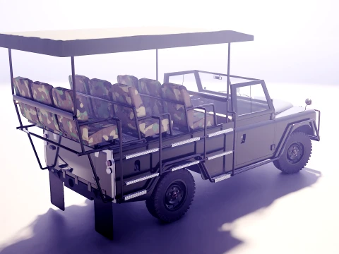 Classic Safari Tour Vehicle 4x4 3D Model