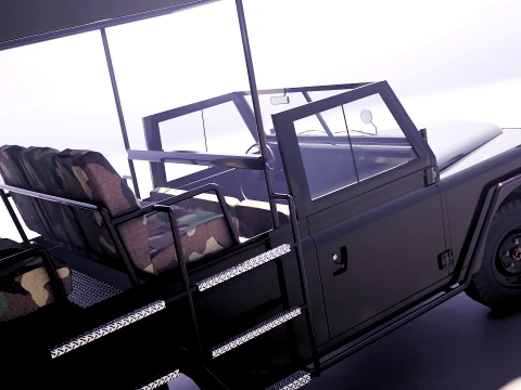 Classic Safari Tour Vehicle 4x4 3D Model