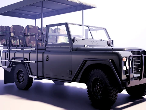 Classic Safari Tour Vehicle 4x4 3D Model