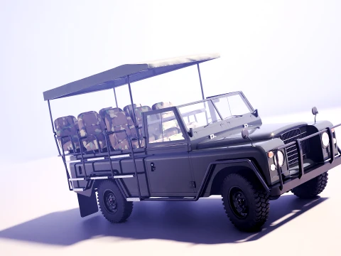 Classic Safari Tour Vehicle 4x4 3D Model