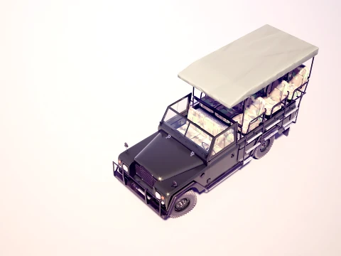 Classic Safari Tour Vehicle 4x4 3D Model