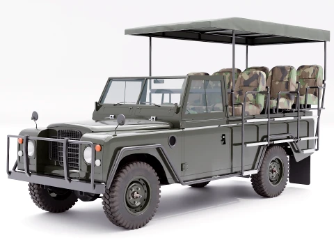 Classic Safari Tour Vehicle 4x4 3D Model