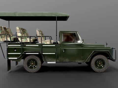 Classic Safari Tour Vehicle 4x4 3D Model