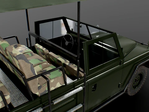 Classic Safari Tour Vehicle 4x4 3D Model