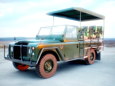 Classic Safari Tour Vehicle 4x4 3D Model