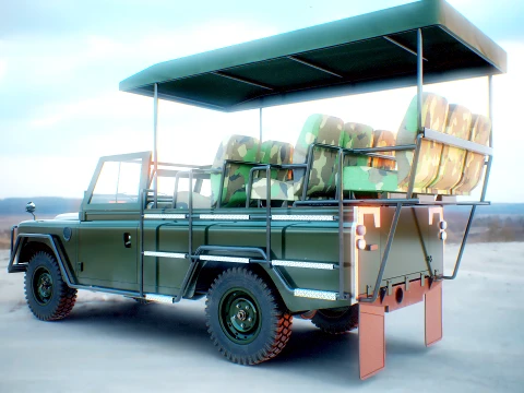 Classic Safari Tour Vehicle 4x4 3D Model