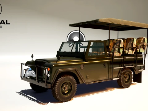 Classic Safari Tour Vehicle 4x4 3D Model