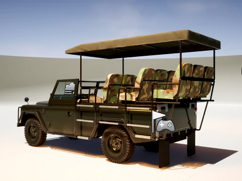 Classic Safari Tour Vehicle 4x4 3D Model